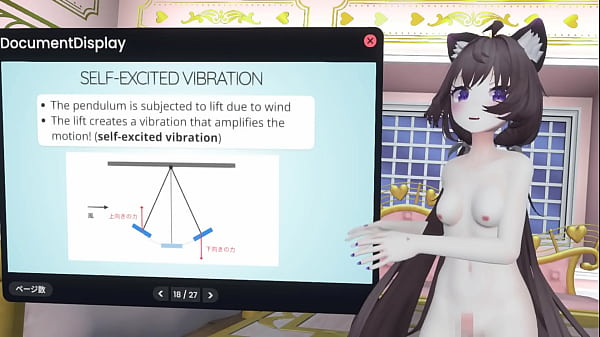 Naked vtuber lecture a pendulum whose amplitude increases with wind ~ why did the tacoma narrows bridge collapse ~ 