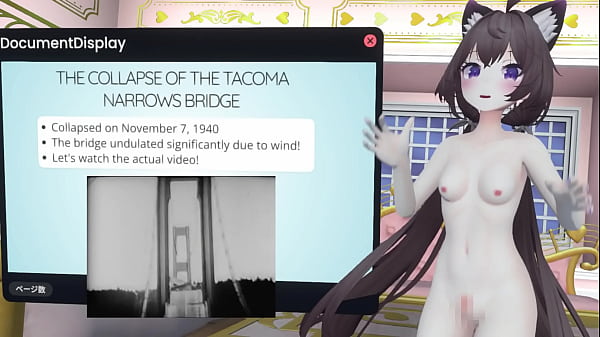 Naked vtuber lecture a pendulum whose amplitude increases with wind ~ why did the tacoma narrows bridge collapse ~