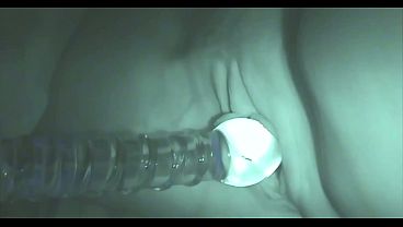 Glass dildo self pleasure