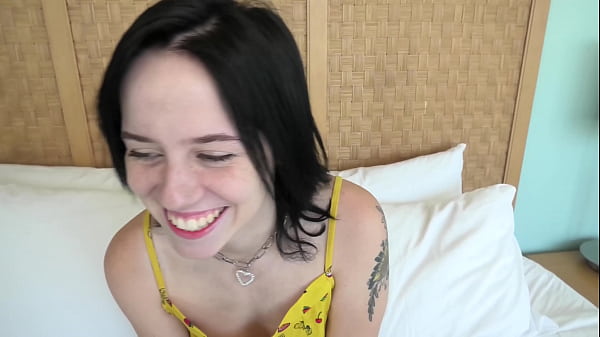 Play MP4 - Wholesome brunette teen with DD tits licks ass and sucks cock