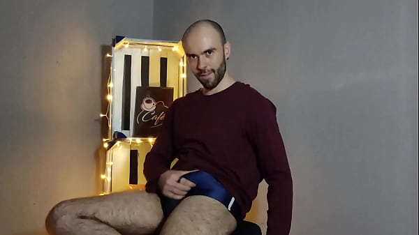 Hairy Guy Stripteases, Jerks Off and Cums - Hot Cumshot Fetish at Studio - Louis Ferdinando 