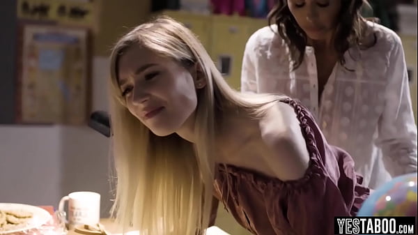 Cute blonde gets her pussy licked by her lesbian teacher