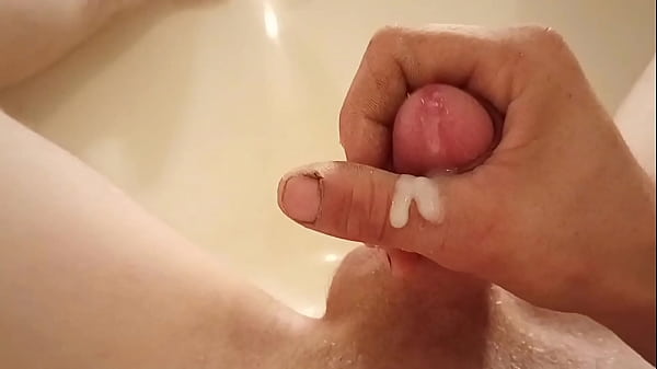 Solo small cock cums inside