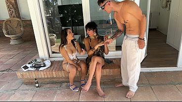 Threesome In The Pool With A Pakistani Girl And A Super Petite Girl - Aaliyah And Angry Doll thumbnail