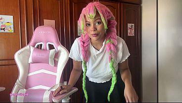 Grwm mitsuri cosplay prep gassy girl farts while doing makeup and outfit 