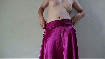 Masturbate use my purple silk satin dress 