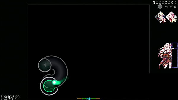 Sofrendo de um orgasmo enquanto jogas osu e aperta em c&iacute;rculos