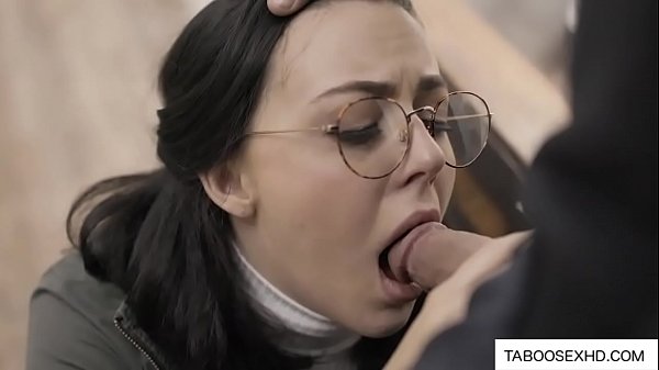 Nerdybrunette teen deepthroat by older guy
