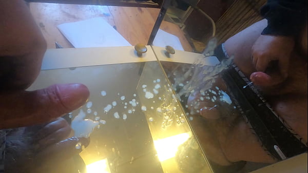 close up cumshot at mirror on a mirror awesome 