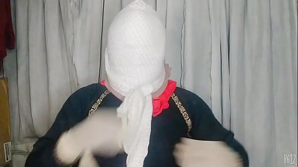 Hijab girl Self bondage