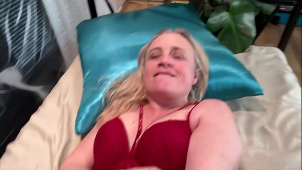 Pov view of masturbating my prolapse pussy in my new hot lingerie 