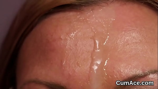 Feisty looker gets cum shot on her face_swallowing all thelove juice