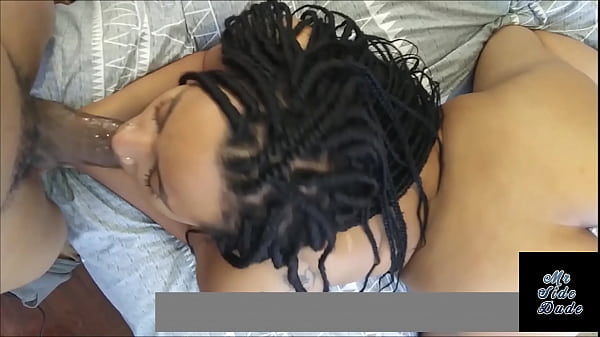 Redbone gives sensual blowjob while on all fours