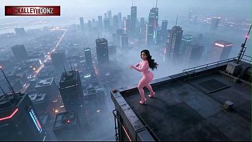 Curvy thick girl singing in sfw ai music video