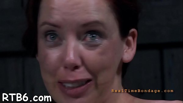 Tied and tossed up beauty receives toy gratifying for_her vagina