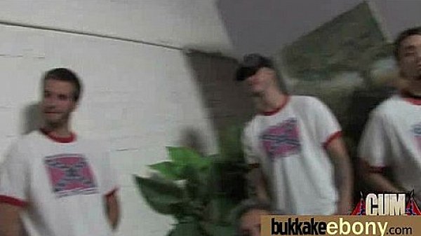 Ebony babe sucks too many white cocks 4 