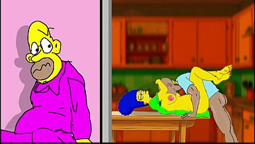 Simpson parody porn cartoon slut wife does not miss the opportunity to fucked in secret from her husband with other guys wife cheat 
