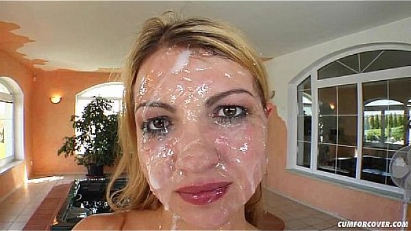 Michaela - Cum For Cover blowbang bukkake scene with many facials 