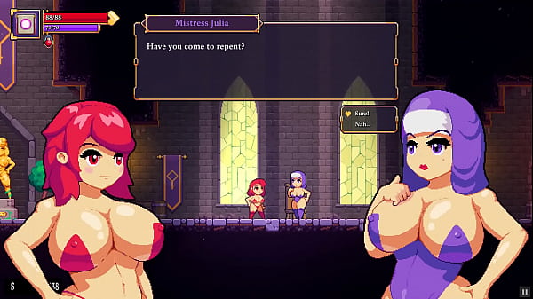 Scarlet Maiden Hentai game PornPlay_Ep 2 Gloryhole and futanari blowjob in the caves