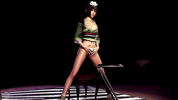 Graceful Yuffie Kisaragi shy erotic dance in skimpy outfit in bedroom 