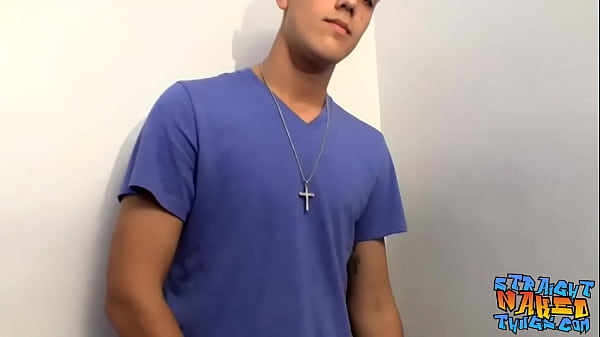 Straight amateur jerks off his hard cock 