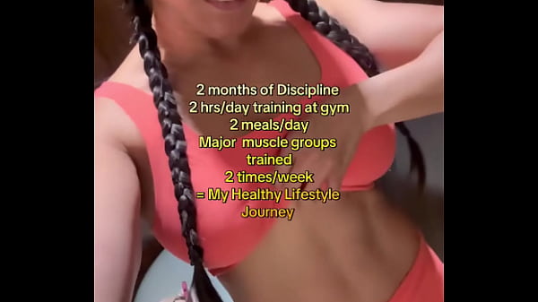 2 months of discipline 2 hrs day of training at gym2 meals daymajor muscle groups trained 2 times week my health 