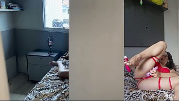 Stepson caught stepmon masturbating on a videocall