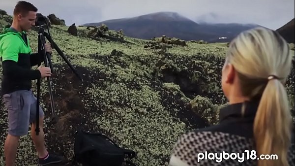 Hot young czech chick banged on the top of a hill 