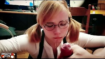 Charming Student Sloppy Facefuck Huge Dick - Cumshot POV 