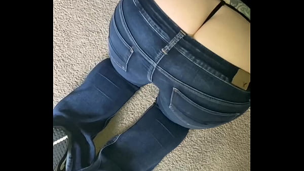 Thong flashing milf on the ground with floss between her booty cheeks