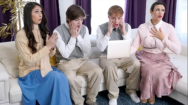 From sinful viewing to lustful doing with two curvy stepmoms