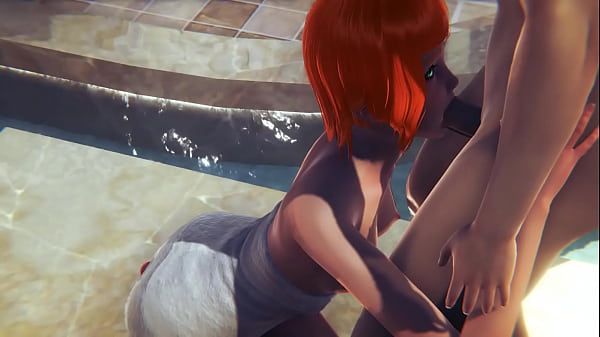 Hentai - Gwen Blowjob and fucked with creampie in a publicbath - Japanese Asian Manga Anime Game Porn