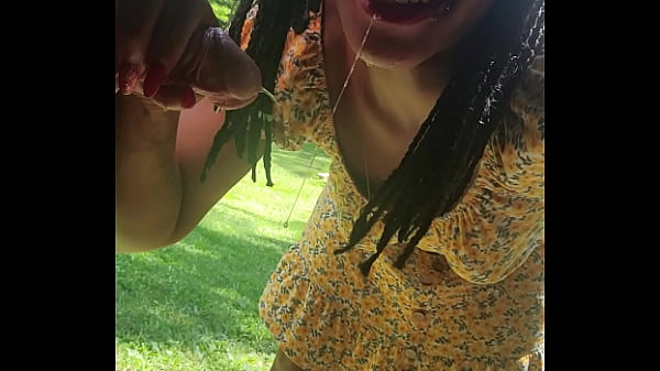 Play MP4 - Outside hiding under porch peeing licking my fingers then sucking my masters cock