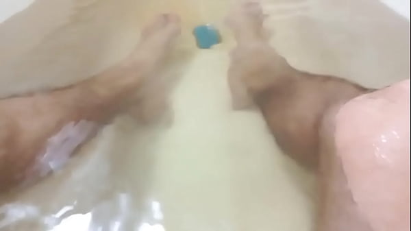 Caressing myfoot in the bathroom.Jerk off with me.