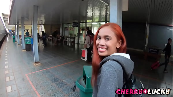 Hot couple fuck in train