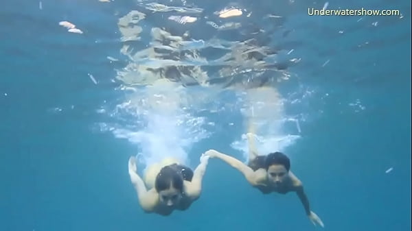 Horny sweet babe in the pool andlesbos in sea at Tenerife