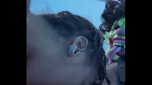 Gibby The Clown Gets Blown By Ebony In His Magical Clown Room 