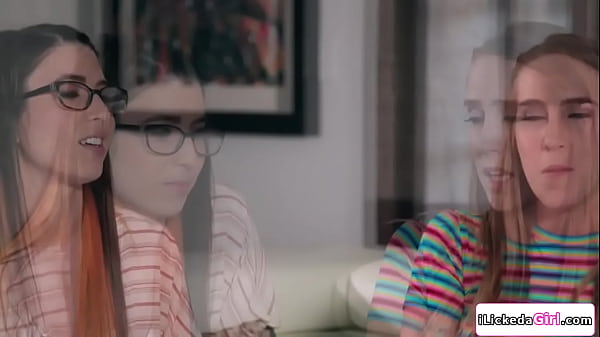 Serena blair and cadence lux both ended up renting 1 house they eventually get along and even make out and have sex scissoring on the sofa 