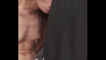 Candie cross wears nothing but a tiny string as she rubs my hard bulge through my pants
