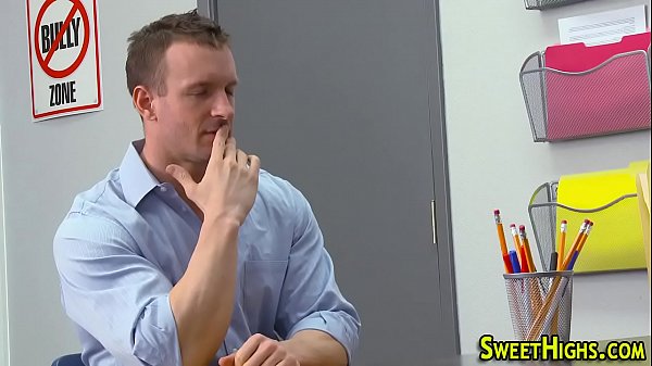 Uniformed teen sucks cock