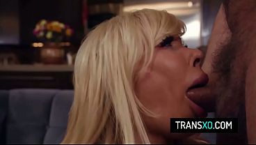 Blonde Trans Bimbo Licking Her Bestie Ass And Fucking Him Rough thumbnail