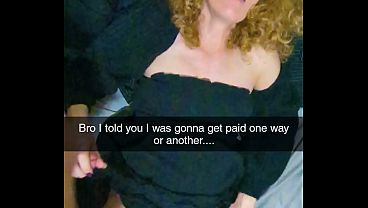 Pregnant MILF pays boyfriends Debt Over Snapchat - Cuckold Captions 