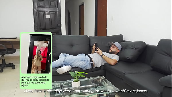 By mistake my step sister in law sends me sexy photos and when we confront her we end up fucking without a condom