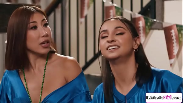 Lesbian babe won the bet and fucks_her big_tits best friends