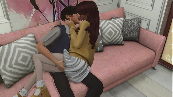 Skinny anime fan couple really enjoy anal sex in pantyhose 