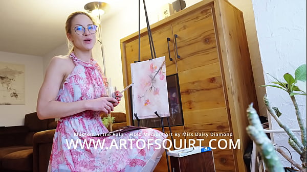 Blossom in the rain &ndash; modern abstract fluid painting by miss daisy diamond