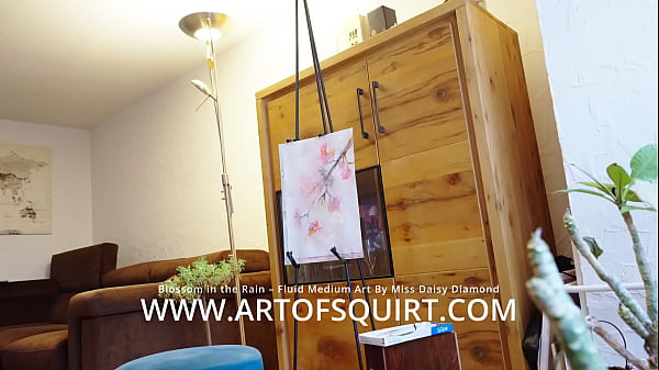 Blossom in the rain &ndash; modern abstract fluid painting by miss daisy diamond