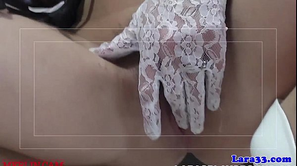 English milf sucking dick_with lace gloves_on