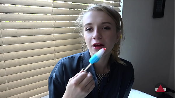 Skinny Girl in Tight Jeans SucksIce Pop