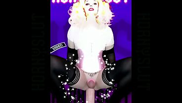 Hornyislut - Slut's Hymn - Tranny rides in rythm a big dildo like a reverse cowgirl and sings a dirty song - Music Video - HD 